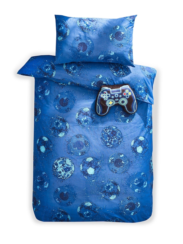 Blue Football Duvet Cover and Pillowcase Set - Image 6 of 6