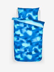 Navy Blue Ombre Print Duvet Cover and Pillowcase Set - Image 6 of 7