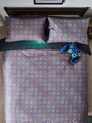 Black PlayStation 100% Cotton Duvet Cover And Pillowcase Set - Image 11 of 15