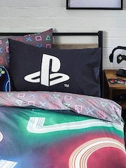Black PlayStation 100% Cotton Duvet Cover And Pillowcase Set - Image 3 of 15