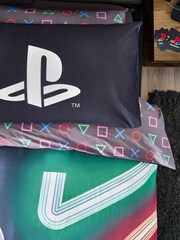 Black PlayStation 100% Cotton Duvet Cover And Pillowcase Set - Image 4 of 15
