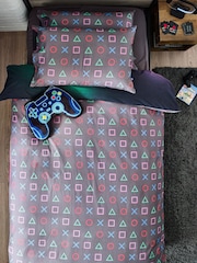 Black PlayStation 100% Cotton Duvet Cover And Pillowcase Set - Image 7 of 15