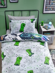 Minecraft Navy Gaming Duvet Cover And Pillowcase Set - Image 2 of 7