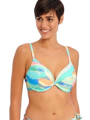 Freya Aqua Blue Summer Reef Underwired Plunge Bikini Top - Image 1 of 6