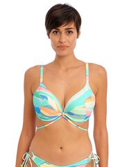 Freya Aqua Blue Summer Reef Underwired Plunge Bikini Top - Image 3 of 6