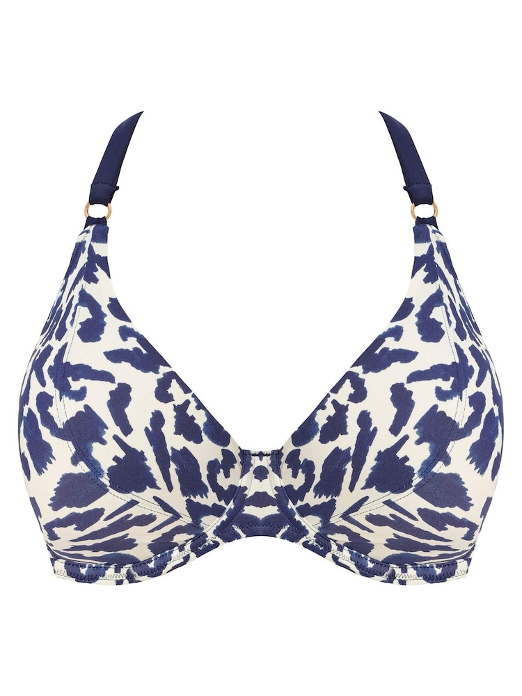 Fantasie Animal French Navy Hope Bay Underwired Halter Bikini Top - Image 4 of 4
