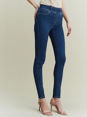 Dark Blue Super Stretch Soft Sculpt Pull-On Denim Leggings - Image 2 of 6