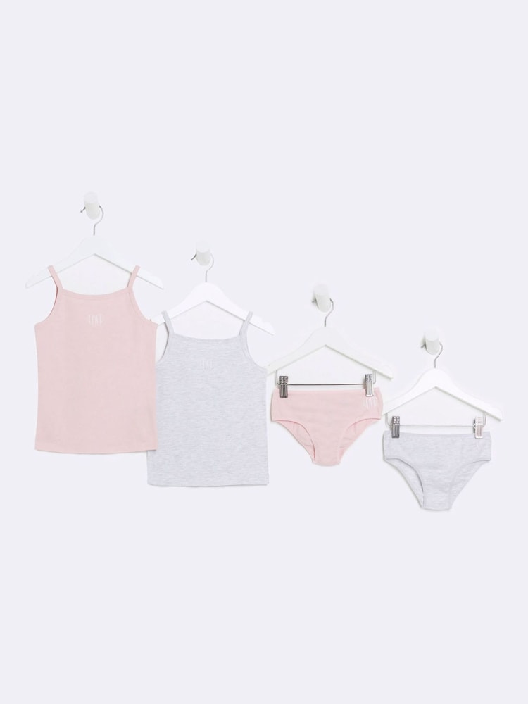 طقم ملابس داخلية وسترات مكون من 4 قطع للبنات 100% من River Island - Image 1 of 4