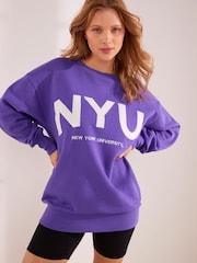 Violet Purple NYU Graphic Sweatshirt - Image 3 of 7