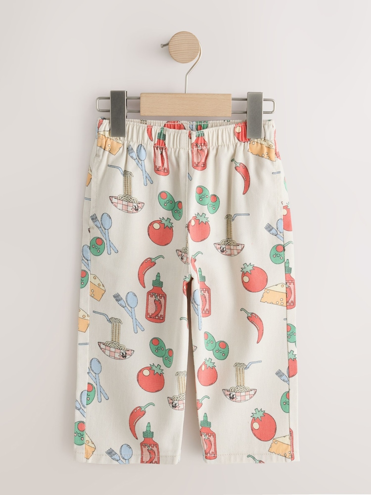 Ecru Food Printed Jeans (3mths-7yrs) - Image 1 of 4
