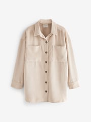 Neutral Corduroy Lightweight Shacket - Image 5 of 6