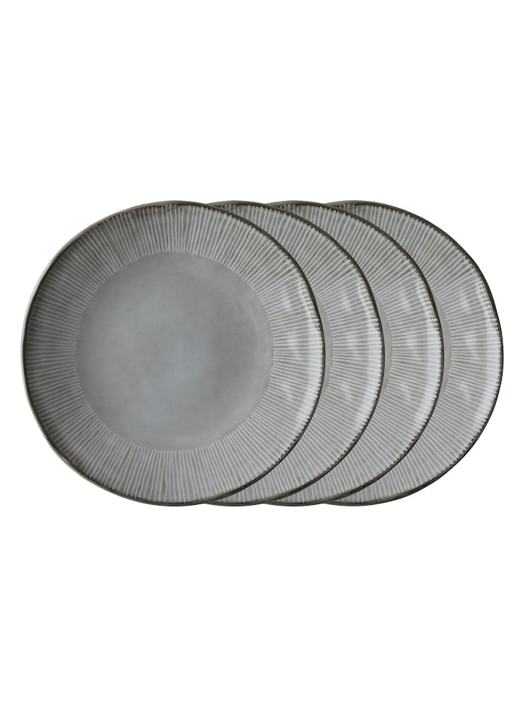 Dutch Rose Grey Set of 4 Dinner Plates Set of 4 Dinner Plates - Image 2 of 2