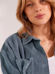 Blue Corduroy Lightweight Shacket - Image 4 of 6