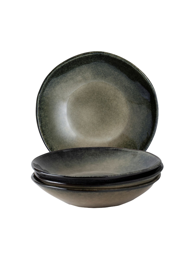 Dutch Rose Set of 4 Green Pasta Bowls - Image 1 of 4