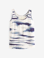 Navy/White Tie Dye Viscose Vest Short Pyjamas Set - Image 3 of 11
