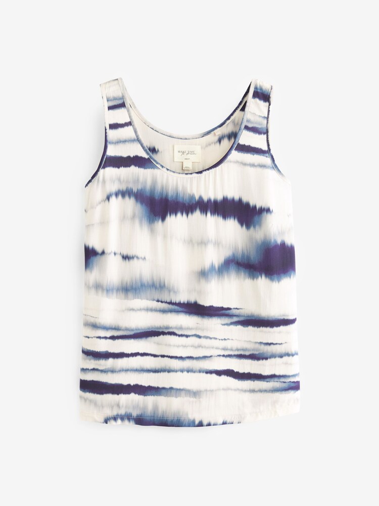 Navy/White Tie Dye Viscose Vest Short Pyjamas Set - Image 3 of 11