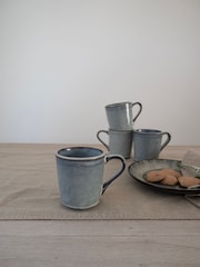 Dutch Rose Set of 4 Blue Mugs - Image 1 of 4