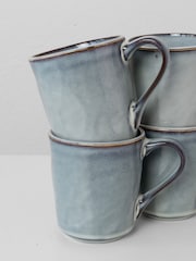 Dutch Rose Set of 4 Blue Mugs - Image 2 of 4
