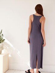 Navy Jersey Maxi Lounge Dress - Image 3 of 6