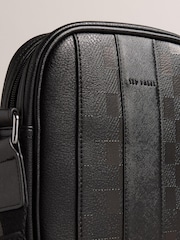 Ted Baker Black Waydon House Check PU Flight Bag - Image 3 of 5