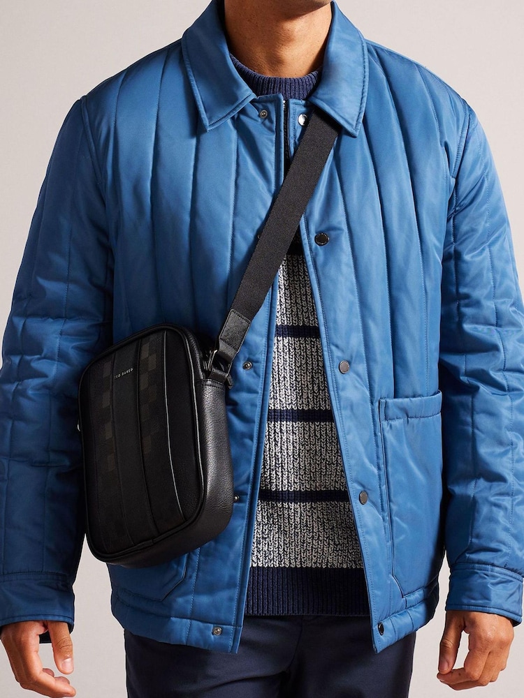 Ted Baker Black Waydon House Check PU Flight Bag - Image 5 of 5