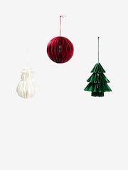 10 Pack Red/Green Paper Christmas Baubles - Image 1 of 3
