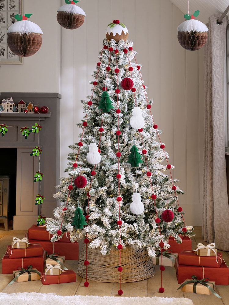 10 Pack Red/Green Paper Christmas Baubles - Image 2 of 3