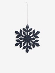 6 Pack Navy Shatterproof Snowflake Christmas Baubles - Image 5 of 6