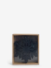 6 Pack Navy Shatterproof Snowflake Christmas Baubles - Image 6 of 6