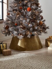 Gold Metal Christmas Tree Skirt - Image 1 of 4