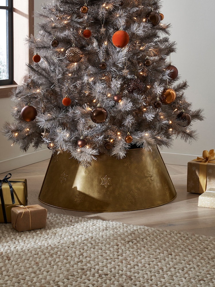 Gold Metal Christmas Tree Skirt - Image 1 of 4