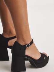 Simply Be Black Cross Front Platform Sandals - Image 6 of 7