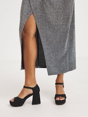 Simply Be Black Cross Front Platform Sandals - Image 7 of 7