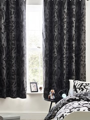 Black Splatter Eyelet Blackout/Thermal Curtains - Image 1 of 4