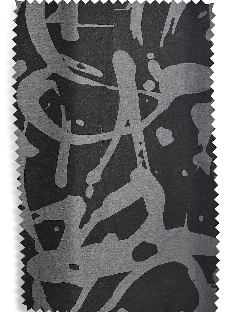 Black Splatter Eyelet Blackout/Thermal Curtains - Image 4 of 4