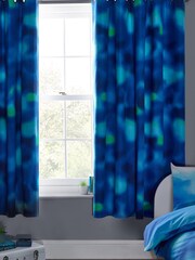 Navy Blue Ombre Print Eyelet Blackout Curtains - Image 1 of 4