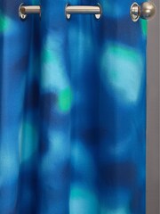 Navy Blue Ombre Print Eyelet Blackout Curtains - Image 3 of 4