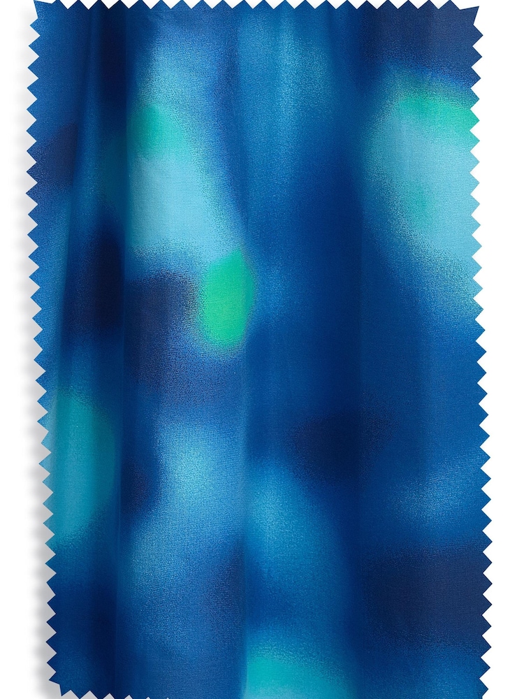 Navy Blue Ombre Print Eyelet Blackout Curtains - Image 4 of 4