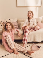 Pink/Cream Woven Check Pyjamas 2 Packs (3-16yrs) - Image 1 of 5
