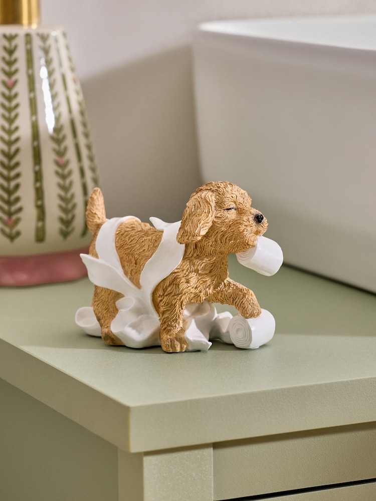 Cockapoo Toilet Roll Bathroom Ornament - រូបភាព 2 នៃ 3