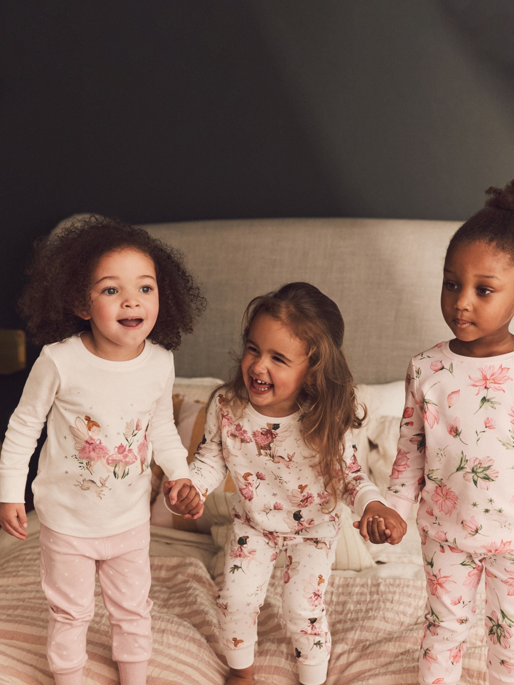 Buy Pink Ecru White Fairy 3 Pack Long Sleeve Printed Pyjamas 9mths 12yrs from Next Luxembourg