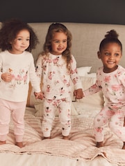 Rosa/Ecru/Fee - Kuscheliger Langarm-Pyjama mit Print im 3er-Pack (9M.–8J.) - Bild 2 von 8