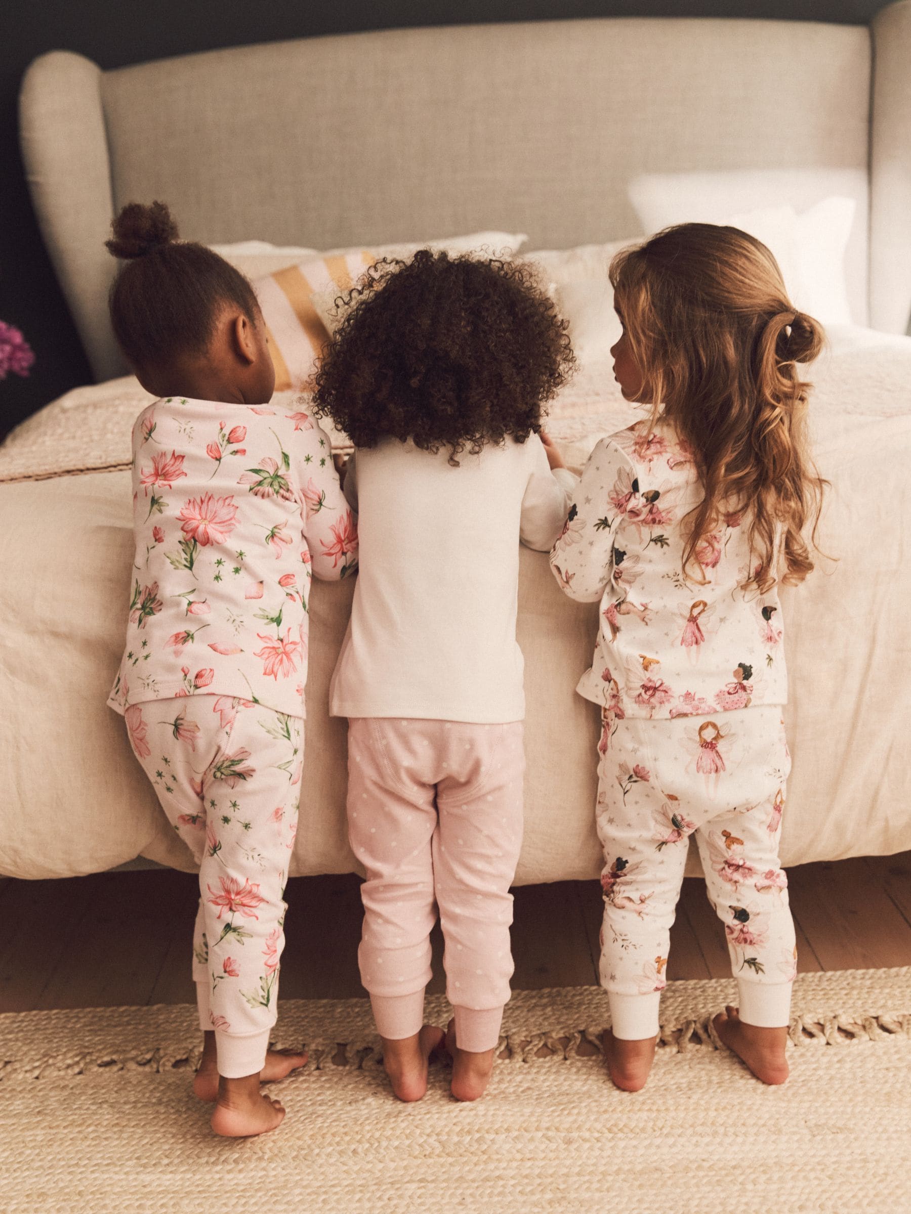 Buy Pink Ecru White Fairy 3 Pack Long Sleeve Printed Pyjamas 9mths 12yrs from Next Luxembourg