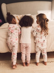 Rosa/Ecru/Fee - Kuscheliger Langarm-Pyjama mit Print im 3er-Pack (9M.–8J.) - Bild 3 von 8