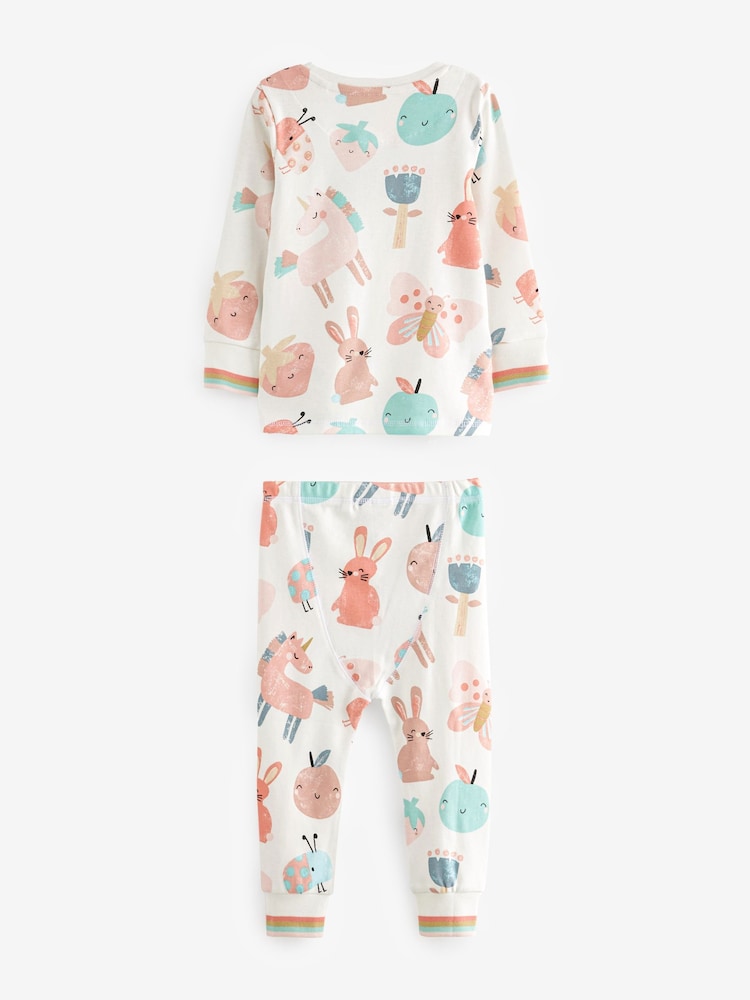 Rose/bleu personnage licorne - Lot de 3 pyjamas imprimés en se blouson manches longues (9mois -8ans) - Image 5 of 9