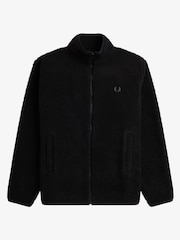 Fred Perry Zip Through Borg Black Fleece - Image 1 of 2