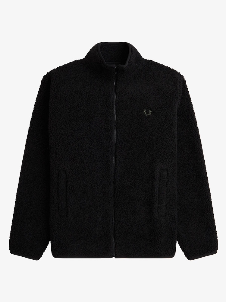 Fred Perry Zip Through Borg Black Fleece - Image 1 of 2