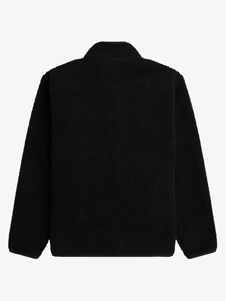Fred Perry Zip Through Borg Black Fleece - Image 2 of 2