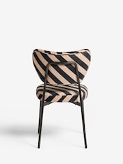 Rockett St George Set of 2 Studio Stripe Velvet Sand and Black Perfect Dining Chairs - Image 5 of 6