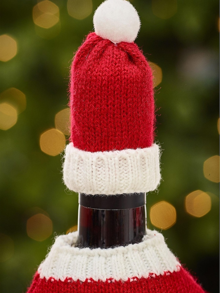 Red Christmas Santa Bottle Warmer Set - Image 2 of 3